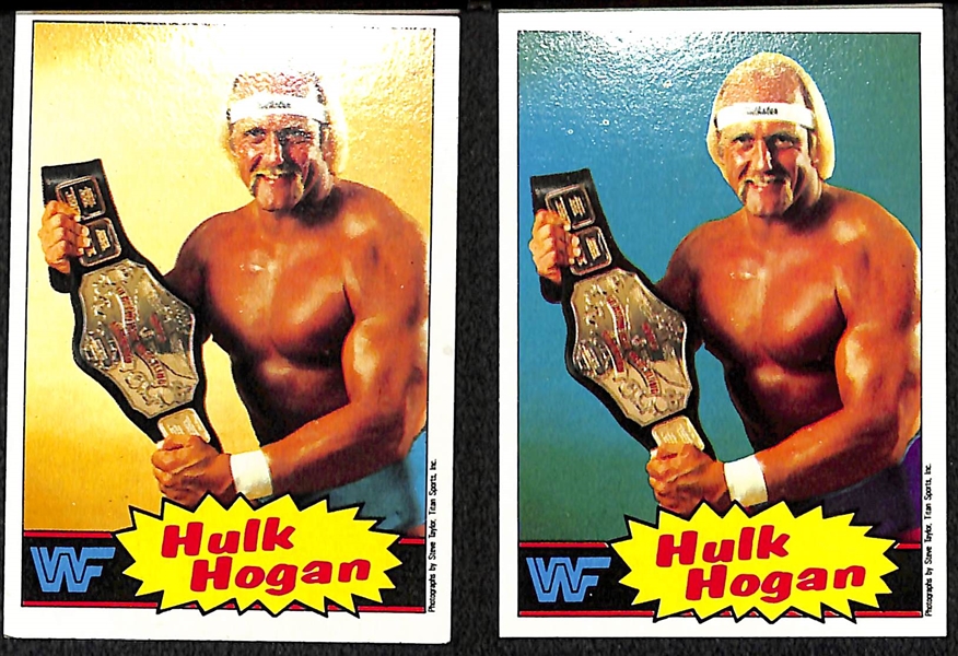 1985 Topps WWF Complete Card Set of 66 Cards w. Hulk Hogan Rookie Cards #1 & #16